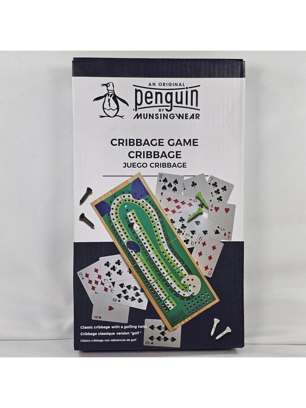 Original Penguin Munsingwear Golf Cribbage Game Set with Cards and Tee Pegs NEW